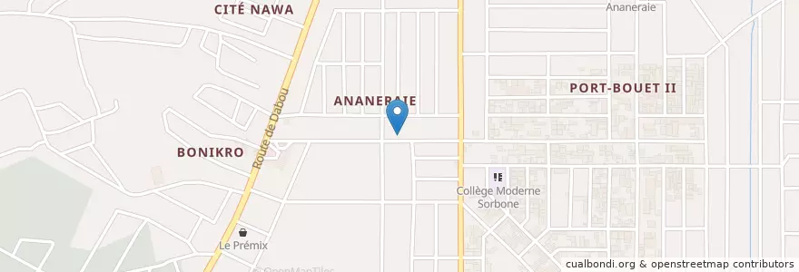 Mapa de ubicacion de Lavage kanien en Costa D'Avorio, Abidjan, Yopougon.