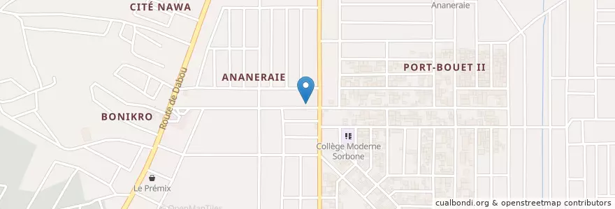 Mapa de ubicacion de Pharmacie chinoise en Costa De Marfil, Abiyán, Yopougon.