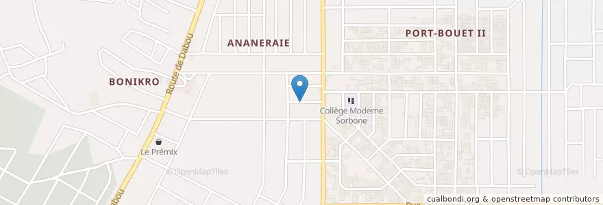 Mapa de ubicacion de Cyber café en コートジボワール, アビジャン, Yopougon.