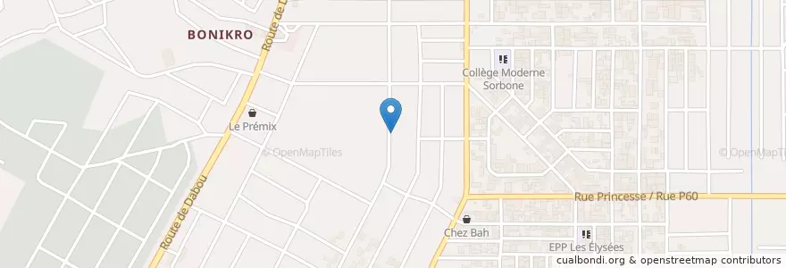 Mapa de ubicacion de Maquis paris village en Costa D'Avorio, Abidjan, Yopougon.