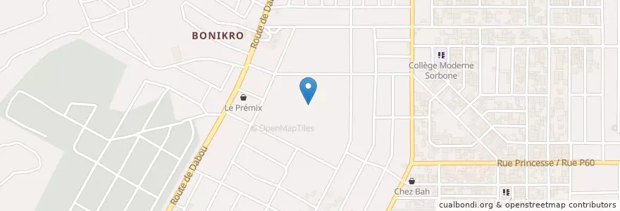 Mapa de ubicacion de Eglise methodiste en Ivory Coast, Abidjan, Yopougon.