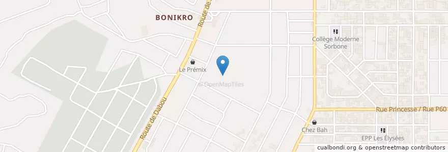 Mapa de ubicacion de Eglise pentecôte en Côte D’Ivoire, Abidjan, Yopougon.