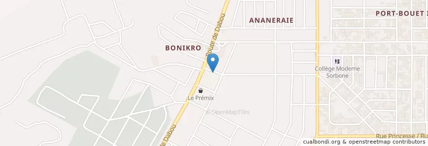 Mapa de ubicacion de Kiosque café en Elfenbeinküste, Abidjan, Yopougon.