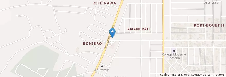 Mapa de ubicacion de Maquis beaufort en Costa De Marfil, Abiyán, Yopougon.
