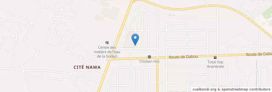 Mapa de ubicacion de Eglise MDR en 科特迪瓦, 阿比让, Yopougon.