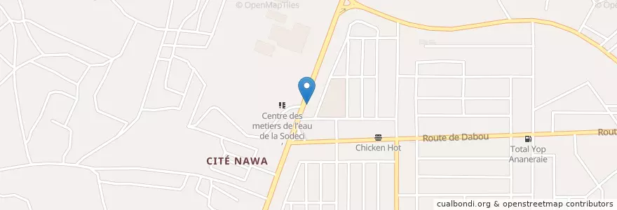 Mapa de ubicacion de Lavage en Ivoorkust, Abidjan, Yopougon.