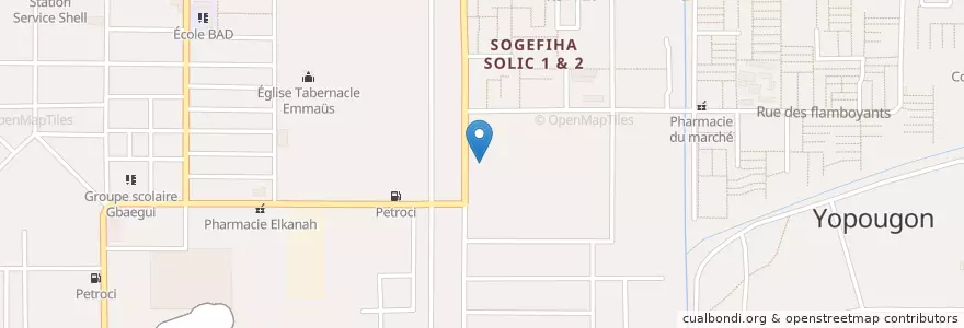 Mapa de ubicacion de EPP Sogefia Magasin en Fildişi Sahili, Abican, Yopougon.