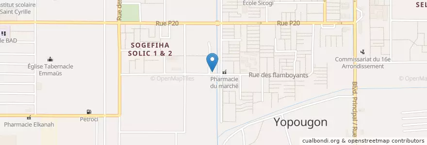Mapa de ubicacion de Lavage Auto en 科特迪瓦, 阿比让, Yopougon.