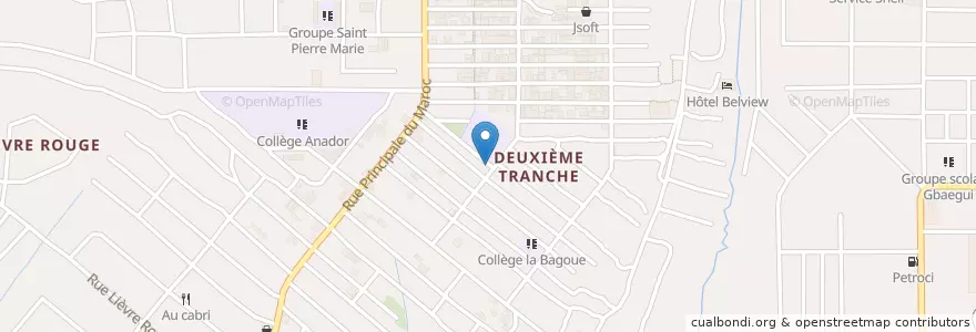 Mapa de ubicacion de Petit marché en Côte D'Ivoire, Abidjan, Yopougon.