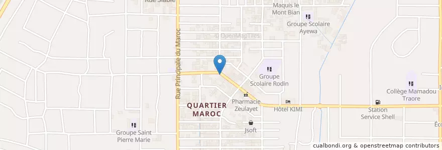 Mapa de ubicacion de Restaurant en Elfenbeinküste, Abidjan, Yopougon.