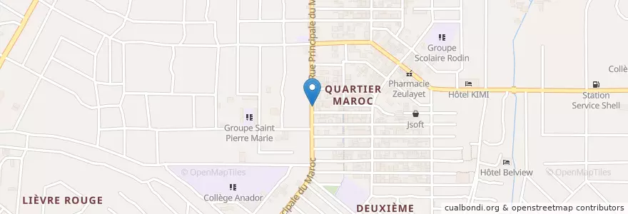 Mapa de ubicacion de Bar-Maquis DIAMANT BLEU en Costa Do Marfim, Abidjan, Yopougon.