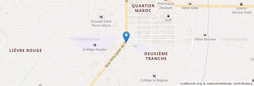 Mapa de ubicacion de Cafétariat en Costa Do Marfim, Abidjan, Yopougon.