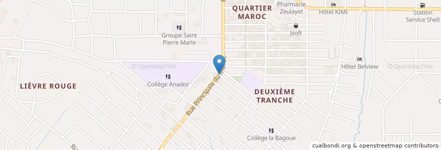 Mapa de ubicacion de Mobile Money en Costa D'Avorio, Abidjan, Yopougon.