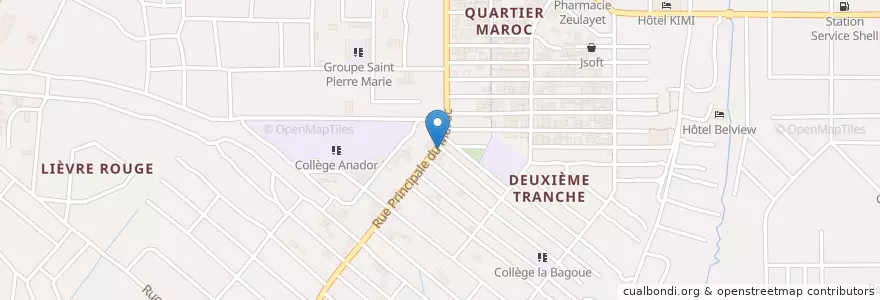Mapa de ubicacion de Cafétariat en Elfenbeinküste, Abidjan, Yopougon.