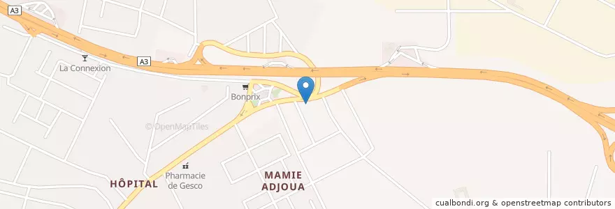 Mapa de ubicacion de Eglise Evangélique la victoire Gesco en ساحل عاج, آبیجان, Yopougon.