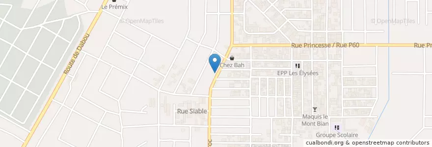 Mapa de ubicacion de Maquis Yen Gle Bo en Costa D'Avorio, Abidjan, Yopougon.
