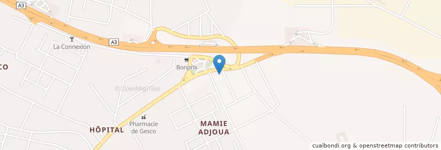 Mapa de ubicacion de Eglise Méthodique Emmanuel Gesco en Côte D’Ivoire, Abidjan, Yopougon.
