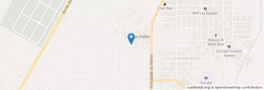 Mapa de ubicacion de Bar en 科特迪瓦, 阿比让, Yopougon.