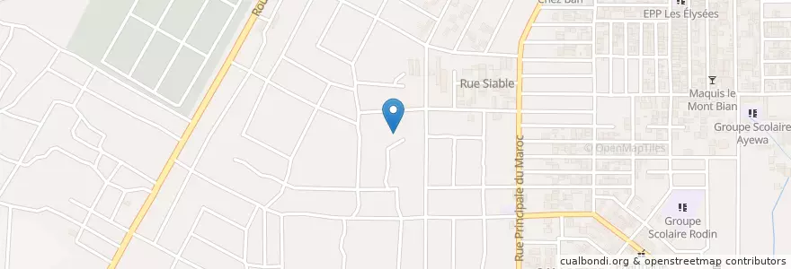 Mapa de ubicacion de Mosquée Al-Mouya Hidine en コートジボワール, アビジャン, Yopougon.