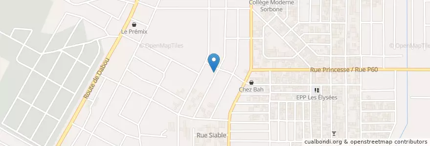Mapa de ubicacion de Bar en Costa Do Marfim, Abidjan, Yopougon.