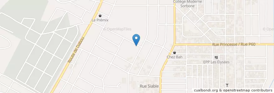 Mapa de ubicacion de Mosquée en Costa D'Avorio, Abidjan, Yopougon.