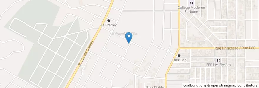 Mapa de ubicacion de Maquis Restaurant Olympia en Costa De Marfil, Abiyán, Yopougon.