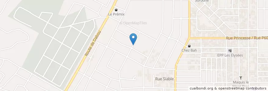 Mapa de ubicacion de Eglise Protestante Evangelique CMA en Costa Do Marfim, Abidjan, Yopougon.