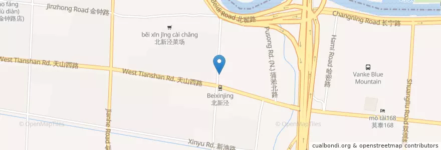 Mapa de ubicacion de Starbucks en Китай, Шанхай, Чаннин.