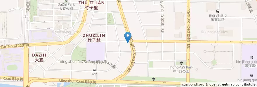 Mapa de ubicacion de Kirikan en 台湾, 新北市, 台北市, 中山区.