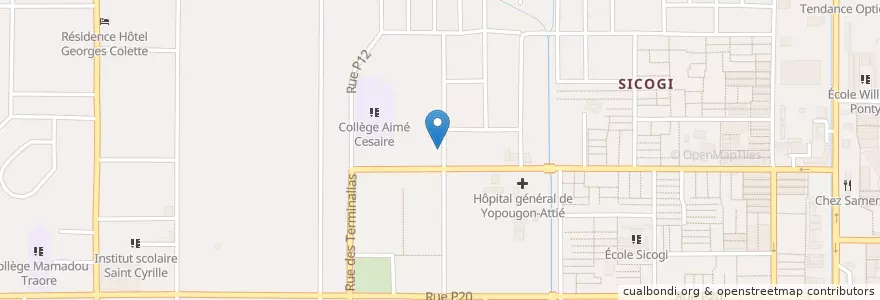 Mapa de ubicacion de Maquis le Reflet en 科特迪瓦, 阿比让, Yopougon.