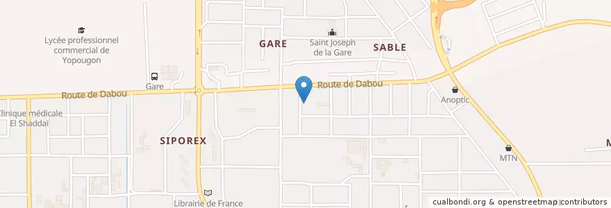 Mapa de ubicacion de Ecole Primaire en 코트디부아르, 아비장, Yopougon.