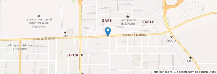 Mapa de ubicacion de Café Express en Elfenbeinküste, Abidjan, Yopougon.