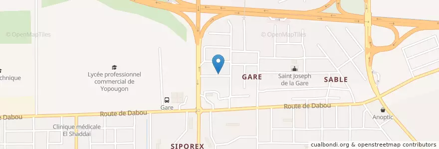 Mapa de ubicacion de Restaurant en Ivoorkust, Abidjan, Yopougon.