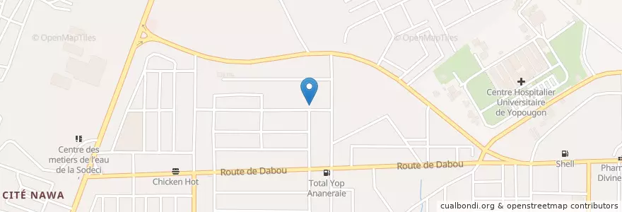 Mapa de ubicacion de Le couloir chez Kb en Кот-Д’Ивуар, Абиджан, Yopougon.
