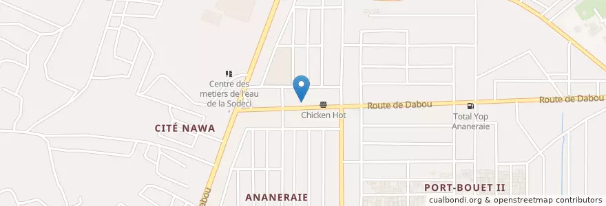 Mapa de ubicacion de Ecole Cegi en ساحل عاج, آبیجان, Yopougon.