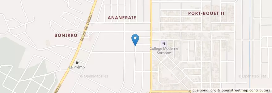 Mapa de ubicacion de Espace live en 코트디부아르, 아비장, Yopougon.