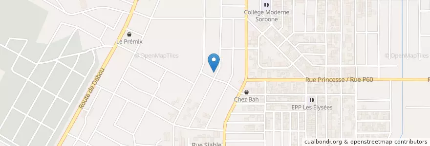 Mapa de ubicacion de Kiosque café en Costa De Marfil, Abiyán, Yopougon.