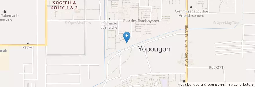 Mapa de ubicacion de Buvette Traditionelle en Côte D’Ivoire, Abidjan, Yopougon.