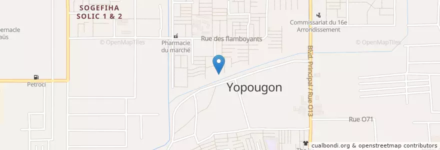 Mapa de ubicacion de Maquis Espace Zonzi en Ivoorkust, Abidjan, Yopougon.