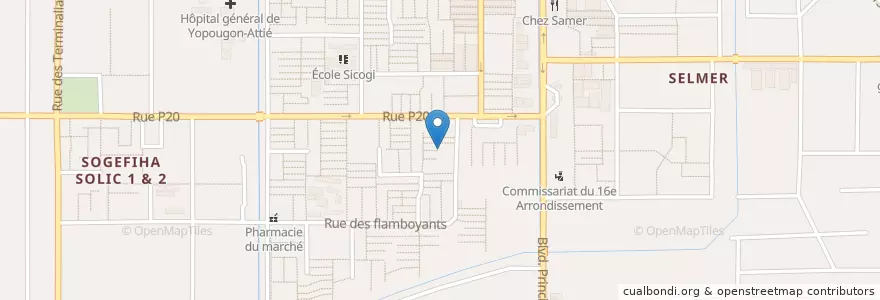 Mapa de ubicacion de Bar en コートジボワール, アビジャン, Yopougon.