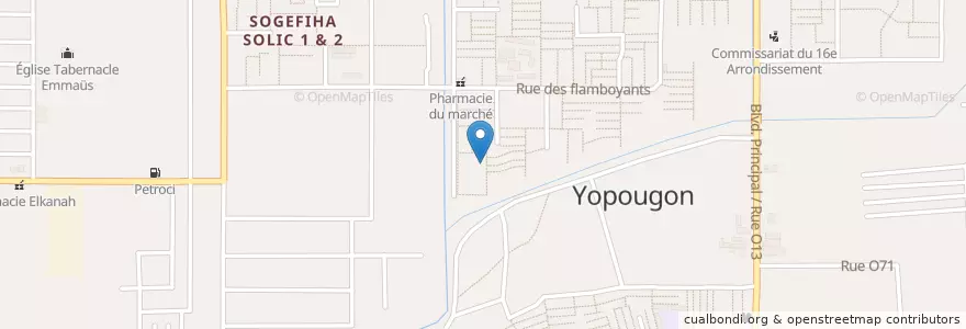 Mapa de ubicacion de Buvette en Côte D’Ivoire, Abidjan, Yopougon.