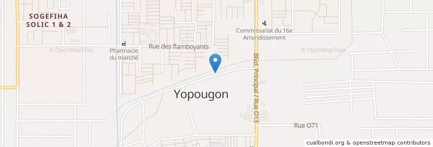 Mapa de ubicacion de Restaurant en Côte D'Ivoire, Abidjan, Yopougon.