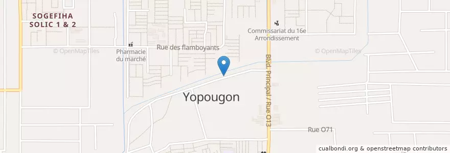 Mapa de ubicacion de Buvette Traditionnelle en Ivoorkust, Abidjan, Yopougon.