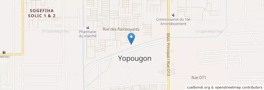 Mapa de ubicacion de Eglise Evangelique en ساحل عاج, آبیجان, Yopougon.