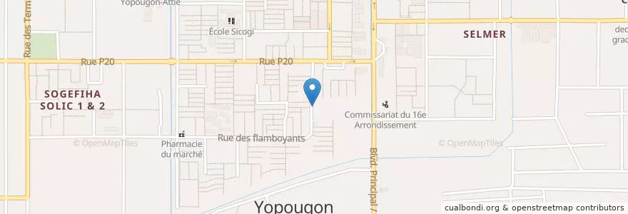 Mapa de ubicacion de Poulet Braisé la Référence en Costa De Marfil, Abiyán, Yopougon.