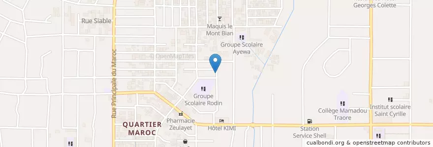 Mapa de ubicacion de Restaurant le Petit Matin en ساحل عاج, آبیجان, Yopougon.