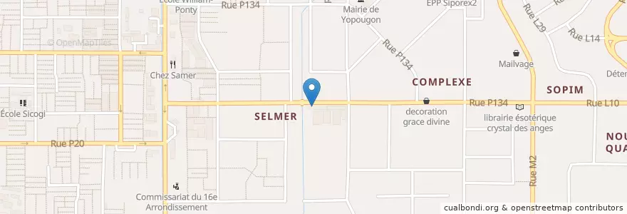 Mapa de ubicacion de Centre Medical Selmer en Ivory Coast, Abidjan, Yopougon.