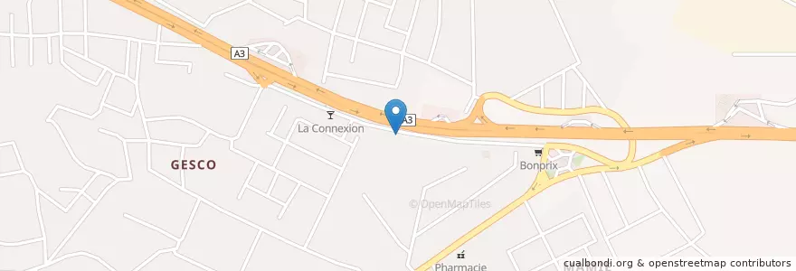 Mapa de ubicacion de Marché de Gesco en Costa D'Avorio, Abidjan, Yopougon.
