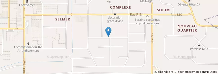 Mapa de ubicacion de Cybercafé en Côte D'Ivoire, Abidjan, Yopougon.