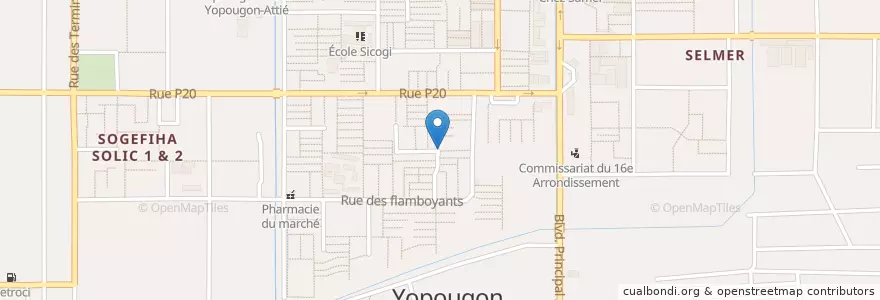 Mapa de ubicacion de Kiosque en ساحل العاج, أبيدجان, Yopougon.